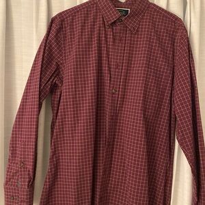 Men's Burgundy Checkered Shirt